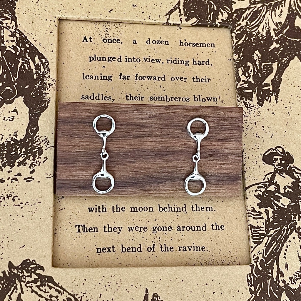 Genuine Sterling Silver Snaffle Bit Stud Earrings
